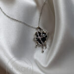 گردنبند قلب ذوب شده مشکی